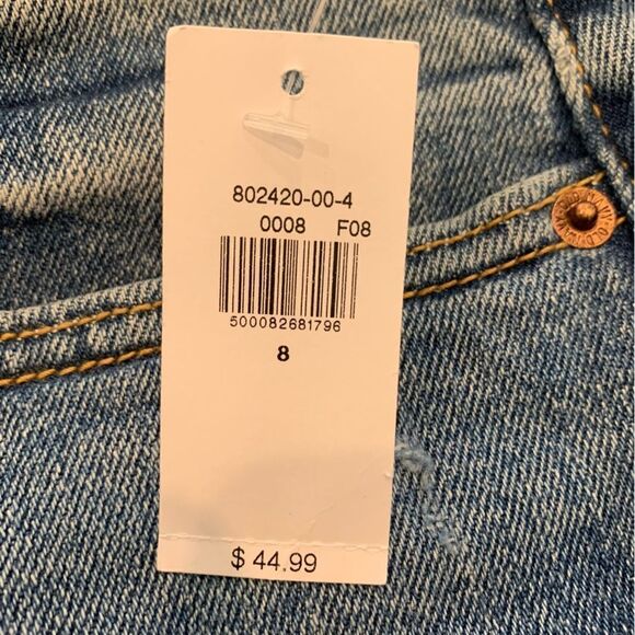 Old Navy OG Straight High Waist Distressed Cut-Off Jean Shorts Blue Size 8 - Picture 7 of 10